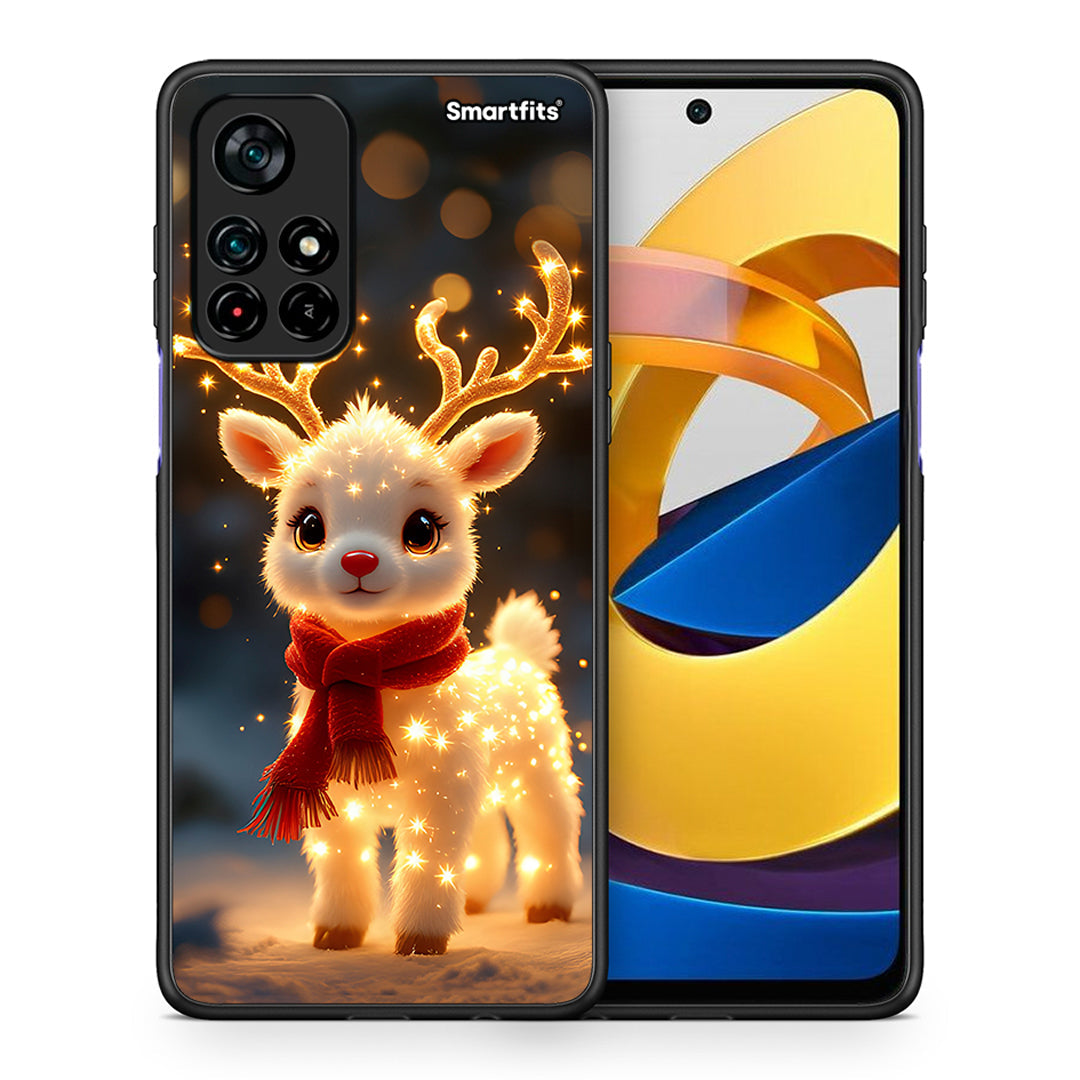 Θήκη Xiaomi Poco M4 Pro 5G Christmas Cutie από τη Smartfits με σχέδιο στο πίσω μέρος και μαύρο περίβλημα | Xiaomi Poco M4 Pro 5G Christmas Cutie case with colorful back and black bezels