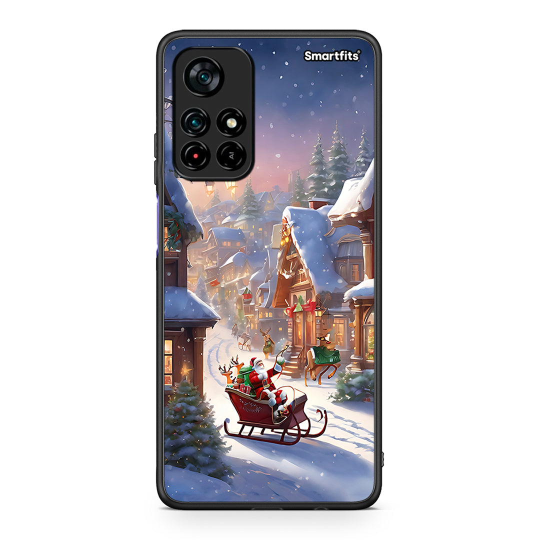 Xiaomi Poco M4 Pro 5G Christmas Snow θήκη από τη Smartfits με σχέδιο στο πίσω μέρος και μαύρο περίβλημα | Smartphone case with colorful back and black bezels by Smartfits