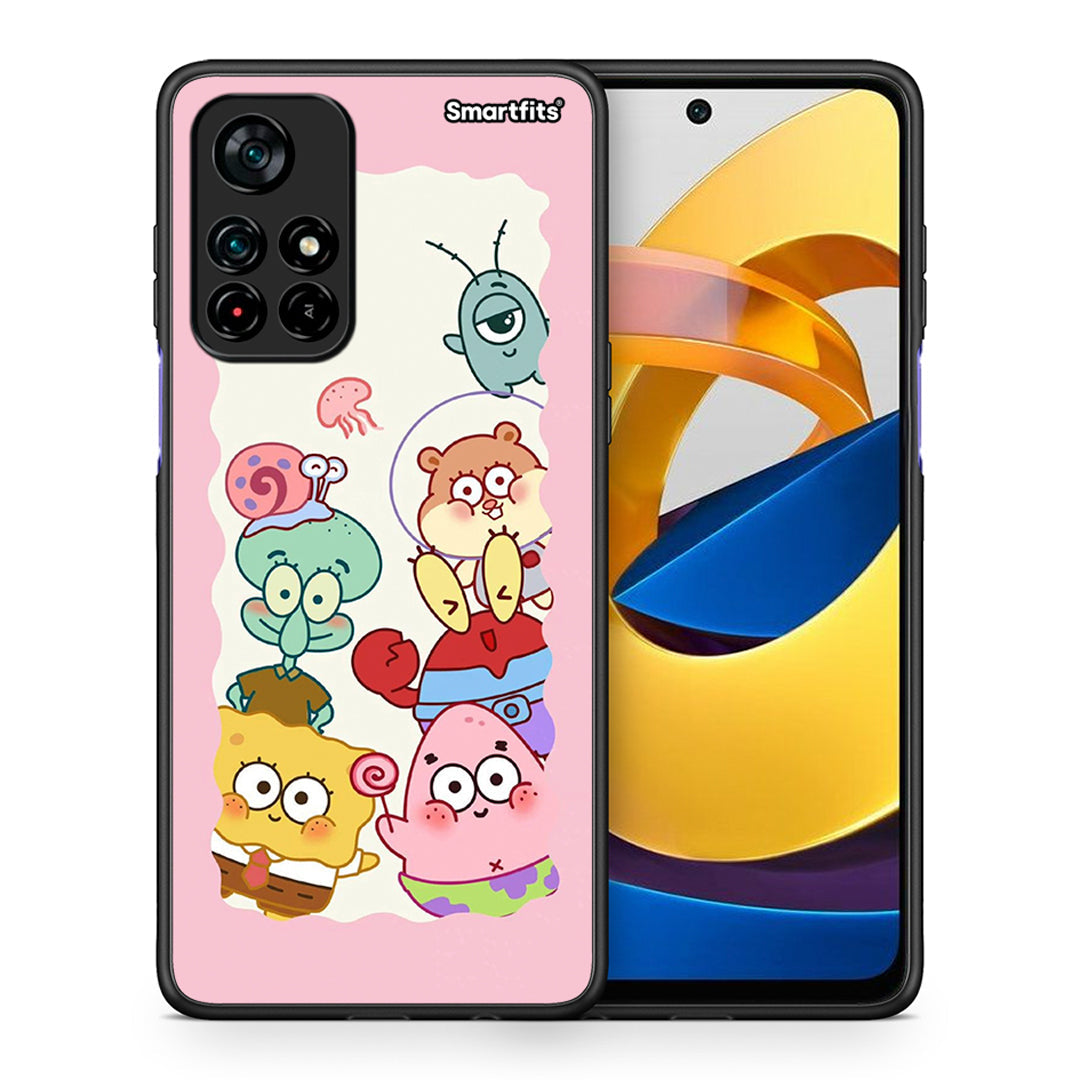 Θήκη Xiaomi Poco M4 Pro 5G Cute Companion από τη Smartfits με σχέδιο στο πίσω μέρος και μαύρο περίβλημα | Xiaomi Poco M4 Pro 5G Cute Companion case with colorful back and black bezels
