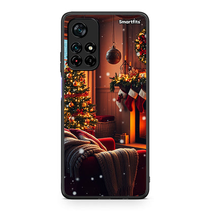 Xiaomi Poco M4 Pro 5G Home For Christmas θήκη από τη Smartfits με σχέδιο στο πίσω μέρος και μαύρο περίβλημα | Smartphone case with colorful back and black bezels by Smartfits