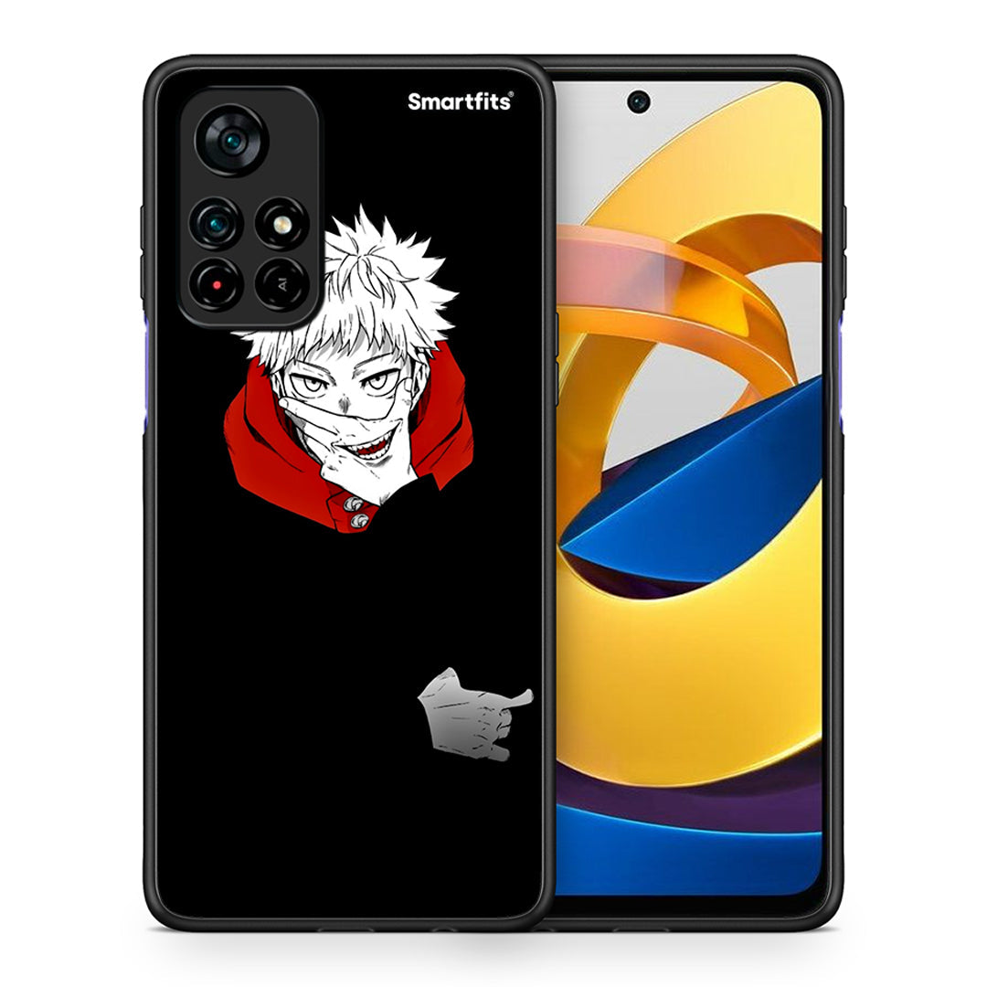 Θήκη Xiaomi Poco M4 Pro 5G Itadori Anime από τη Smartfits με σχέδιο στο πίσω μέρος και μαύρο περίβλημα | Xiaomi Poco M4 Pro 5G Itadori Anime case with colorful back and black bezels