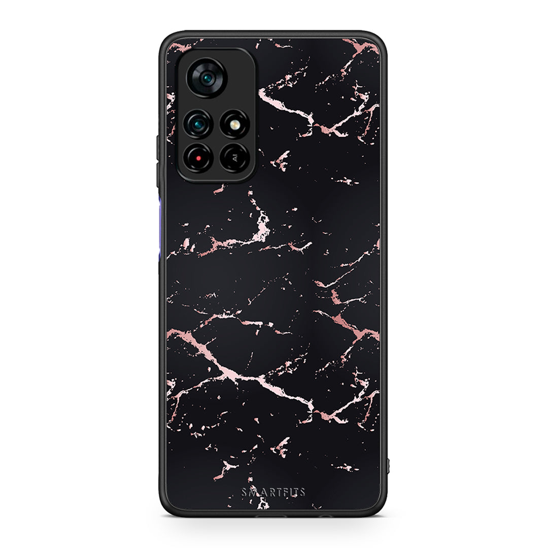 4 - Xiaomi Poco M4 Pro 5G Black Rosegold Marble case, cover, bumper