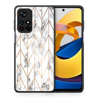 Thumbnail for Θήκη Xiaomi Poco M4 Pro 5G Gold Geometric Marble από τη Smartfits με σχέδιο στο πίσω μέρος και μαύρο περίβλημα | Xiaomi Poco M4 Pro 5G Gold Geometric Marble case with colorful back and black bezels