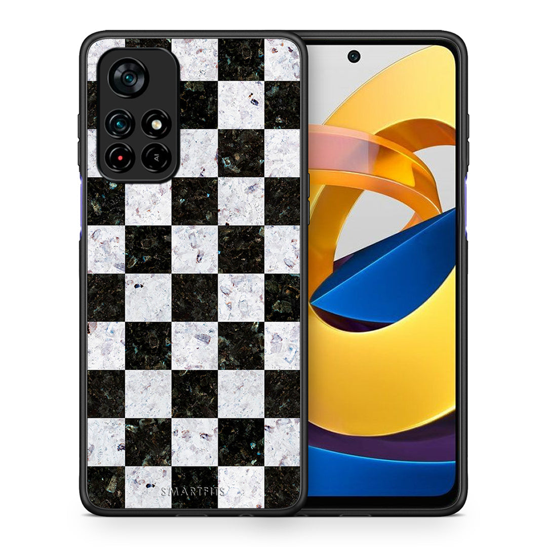 Θήκη Xiaomi Poco M4 Pro 5G Square Geometric Marble από τη Smartfits με σχέδιο στο πίσω μέρος και μαύρο περίβλημα | Xiaomi Poco M4 Pro 5G Square Geometric Marble case with colorful back and black bezels