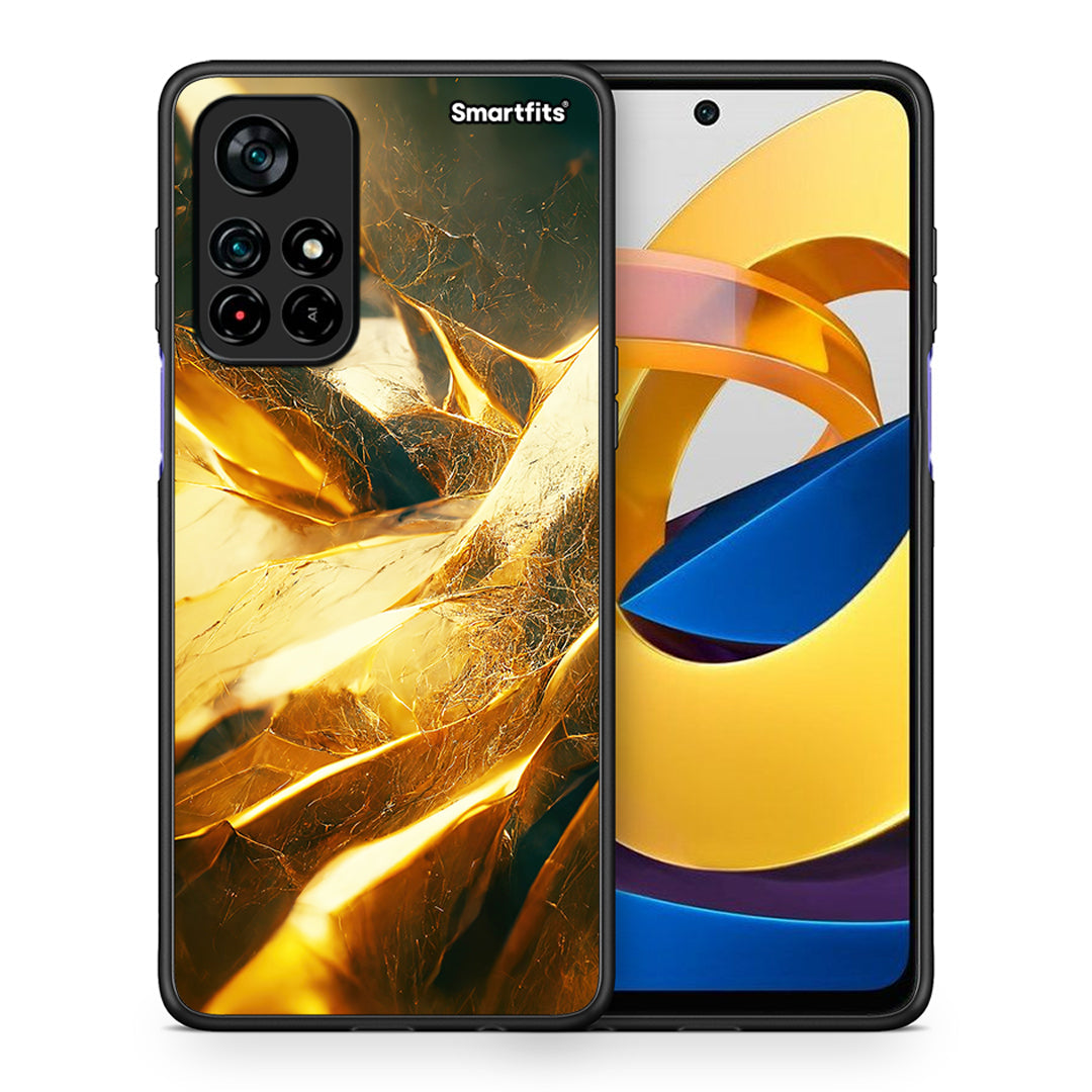 Θήκη Xiaomi Poco M4 Pro 5G Real Gold από τη Smartfits με σχέδιο στο πίσω μέρος και μαύρο περίβλημα | Xiaomi Poco M4 Pro 5G Real Gold case with colorful back and black bezels