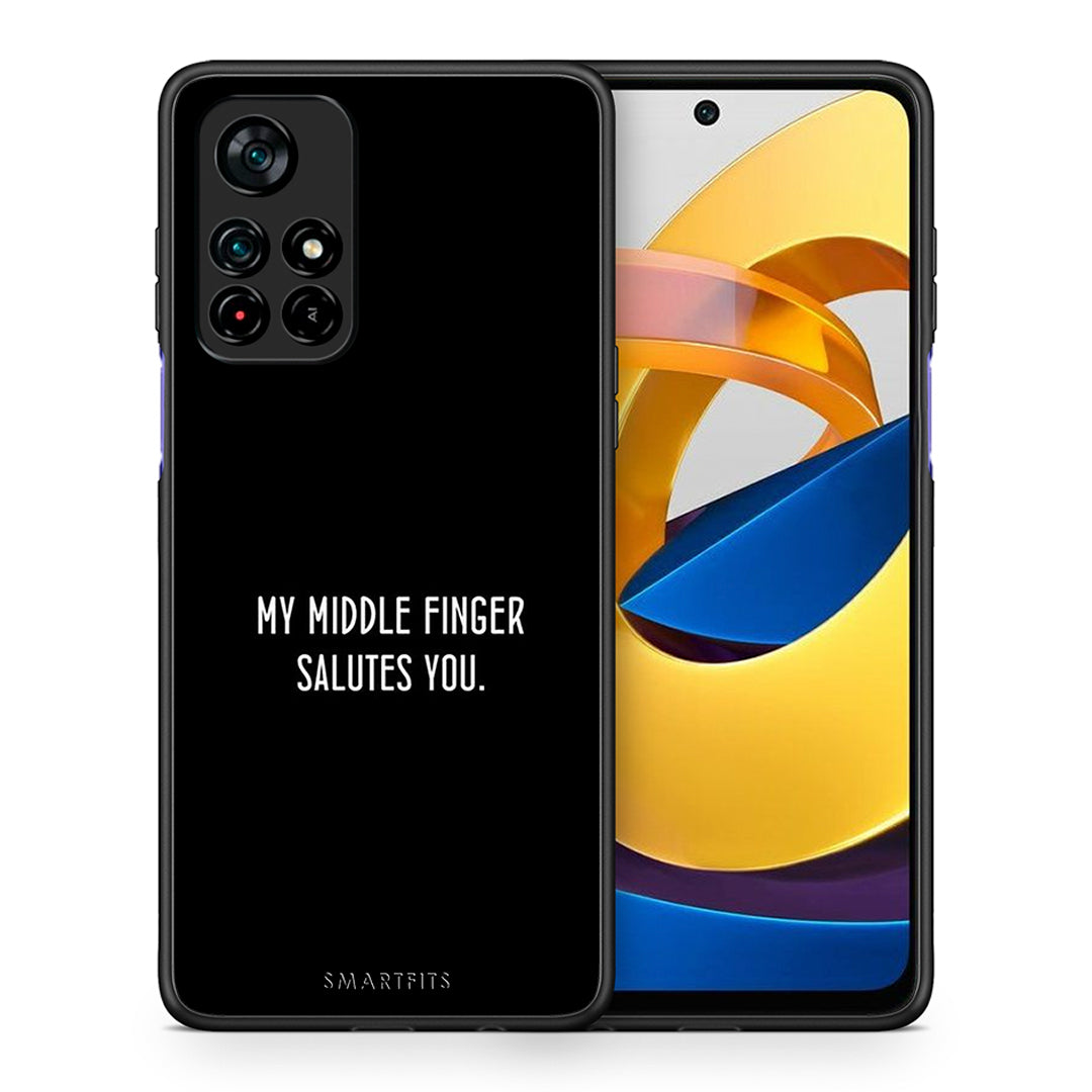 Θήκη Xiaomi Poco M4 Pro 5G Salute από τη Smartfits με σχέδιο στο πίσω μέρος και μαύρο περίβλημα | Xiaomi Poco M4 Pro 5G Salute case with colorful back and black bezels