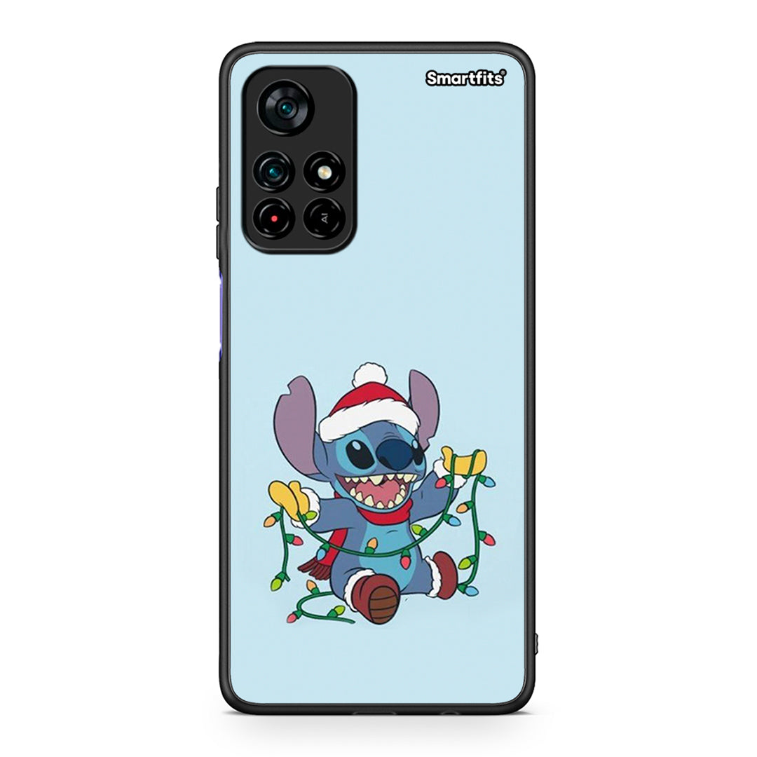 Xiaomi Poco M4 Pro 5G Santa Stich θήκη από τη Smartfits με σχέδιο στο πίσω μέρος και μαύρο περίβλημα | Smartphone case with colorful back and black bezels by Smartfits