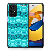 Thumbnail for Θήκη Xiaomi Poco M4 Pro 5G Swimming Dolphins από τη Smartfits με σχέδιο στο πίσω μέρος και μαύρο περίβλημα | Xiaomi Poco M4 Pro 5G Swimming Dolphins case with colorful back and black bezels