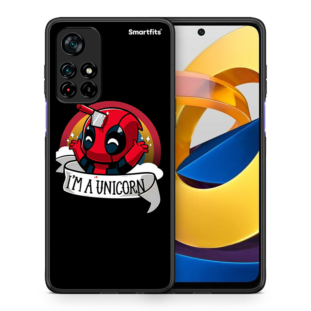 Θήκη Xiaomi Poco M4 Pro 5G Unicorn Deadpool από τη Smartfits με σχέδιο στο πίσω μέρος και μαύρο περίβλημα | Xiaomi Poco M4 Pro 5G Unicorn Deadpool case with colorful back and black bezels
