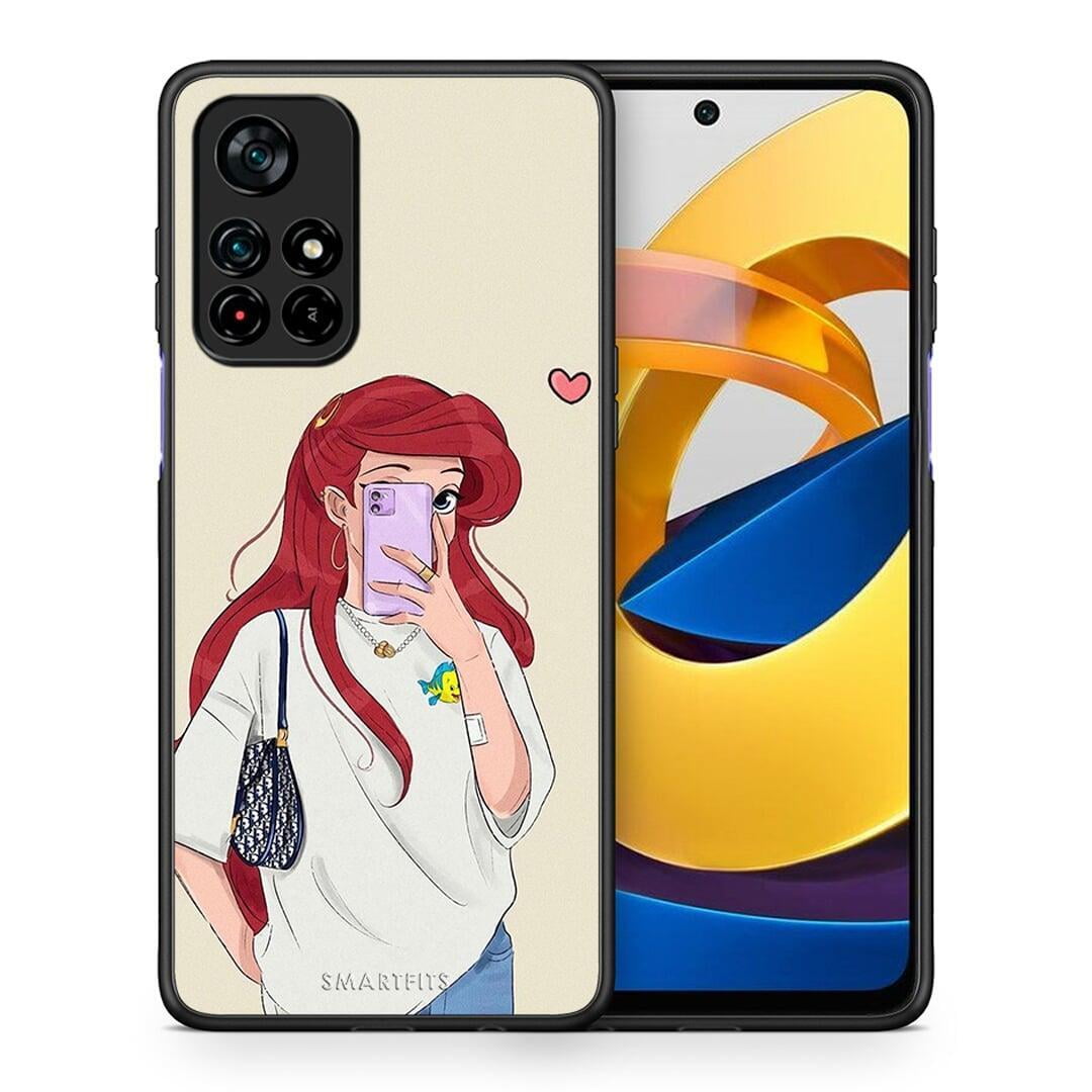 Θήκη Xiaomi Poco M4 Pro 5G Walking Mermaid από τη Smartfits με σχέδιο στο πίσω μέρος και μαύρο περίβλημα | Xiaomi Poco M4 Pro 5G Walking Mermaid case with colorful back and black bezels