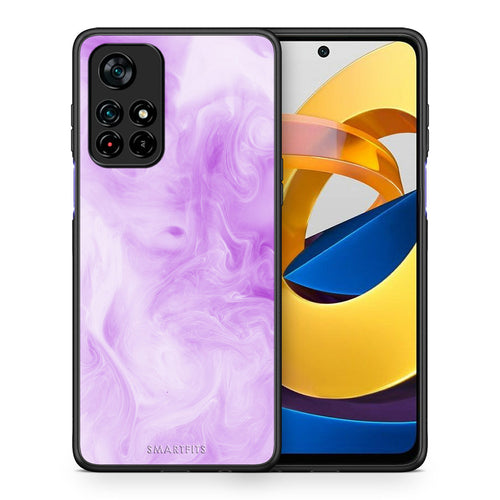 Θήκη Xiaomi Poco M4 Pro 5G Lavender Watercolor από τη Smartfits με σχέδιο στο πίσω μέρος και μαύρο περίβλημα | Xiaomi Poco M4 Pro 5G Lavender Watercolor case with colorful back and black bezels