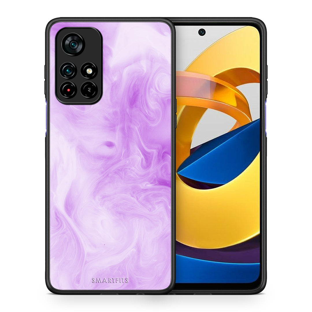 Θήκη Xiaomi Poco M4 Pro 5G Lavender Watercolor από τη Smartfits με σχέδιο στο πίσω μέρος και μαύρο περίβλημα | Xiaomi Poco M4 Pro 5G Lavender Watercolor case with colorful back and black bezels