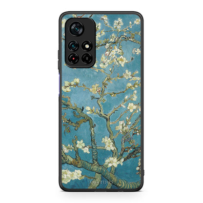 Xiaomi Poco M4 Pro 5G White Blossoms θήκη από τη Smartfits με σχέδιο στο πίσω μέρος και μαύρο περίβλημα | Smartphone case with colorful back and black bezels by Smartfits