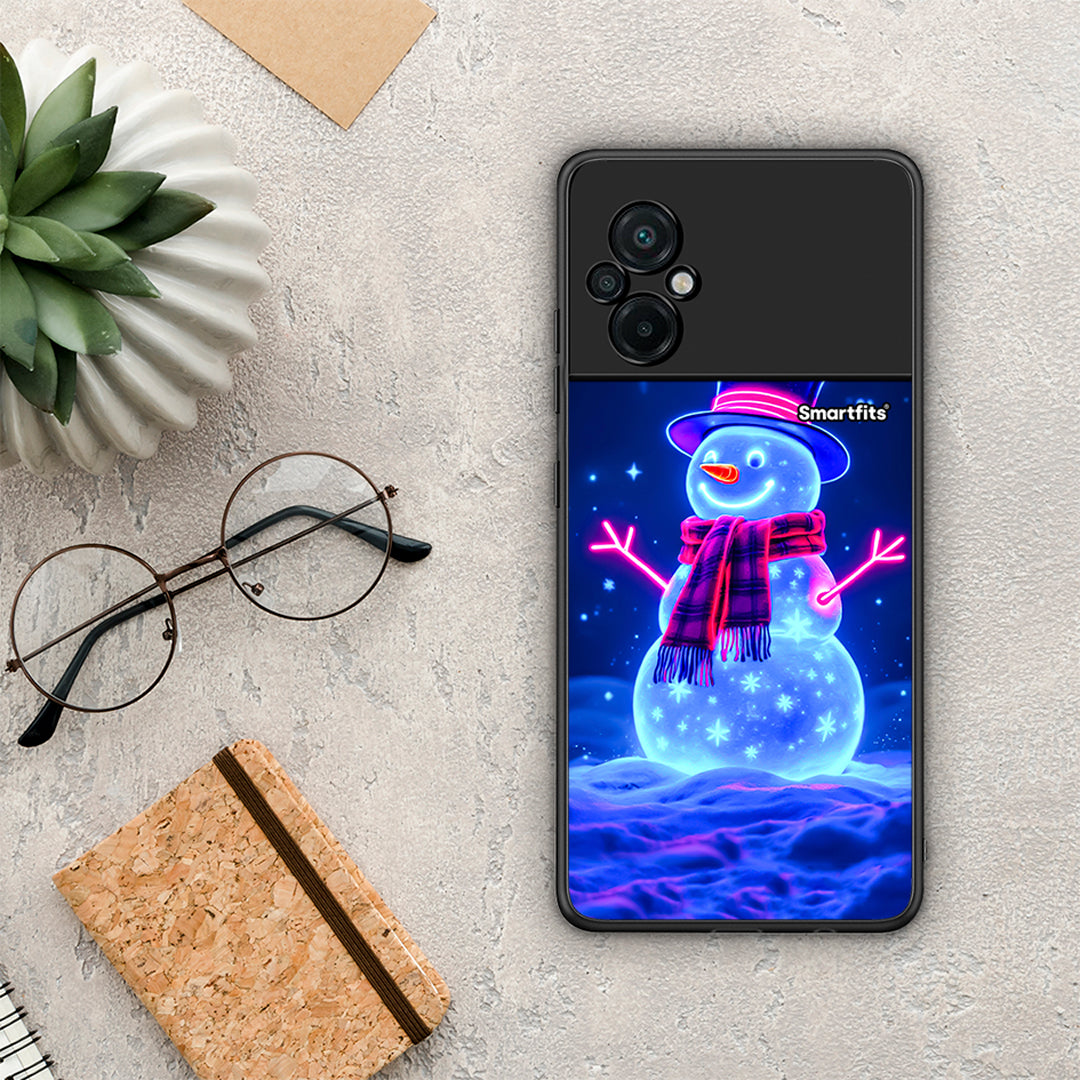 Christmas Neon Snowman - Xiaomi Poco M5 θήκη