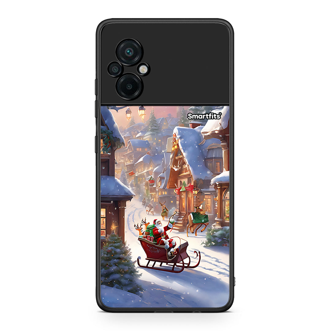 Xiaomi Poco M5 / Redmi Note 11E Christmas Snow θήκη από τη Smartfits με σχέδιο στο πίσω μέρος και μαύρο περίβλημα | Smartphone case with colorful back and black bezels by Smartfits