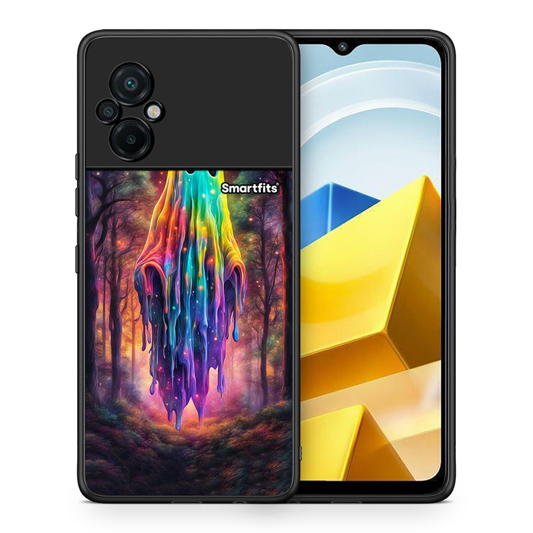 Θήκη Xiaomi Poco M5 / Redmi Note 11E Halloween Ghost από τη Smartfits με σχέδιο στο πίσω μέρος και μαύρο περίβλημα | Xiaomi Poco M5 / Redmi Note 11E Halloween Ghost case with colorful back and black bezels