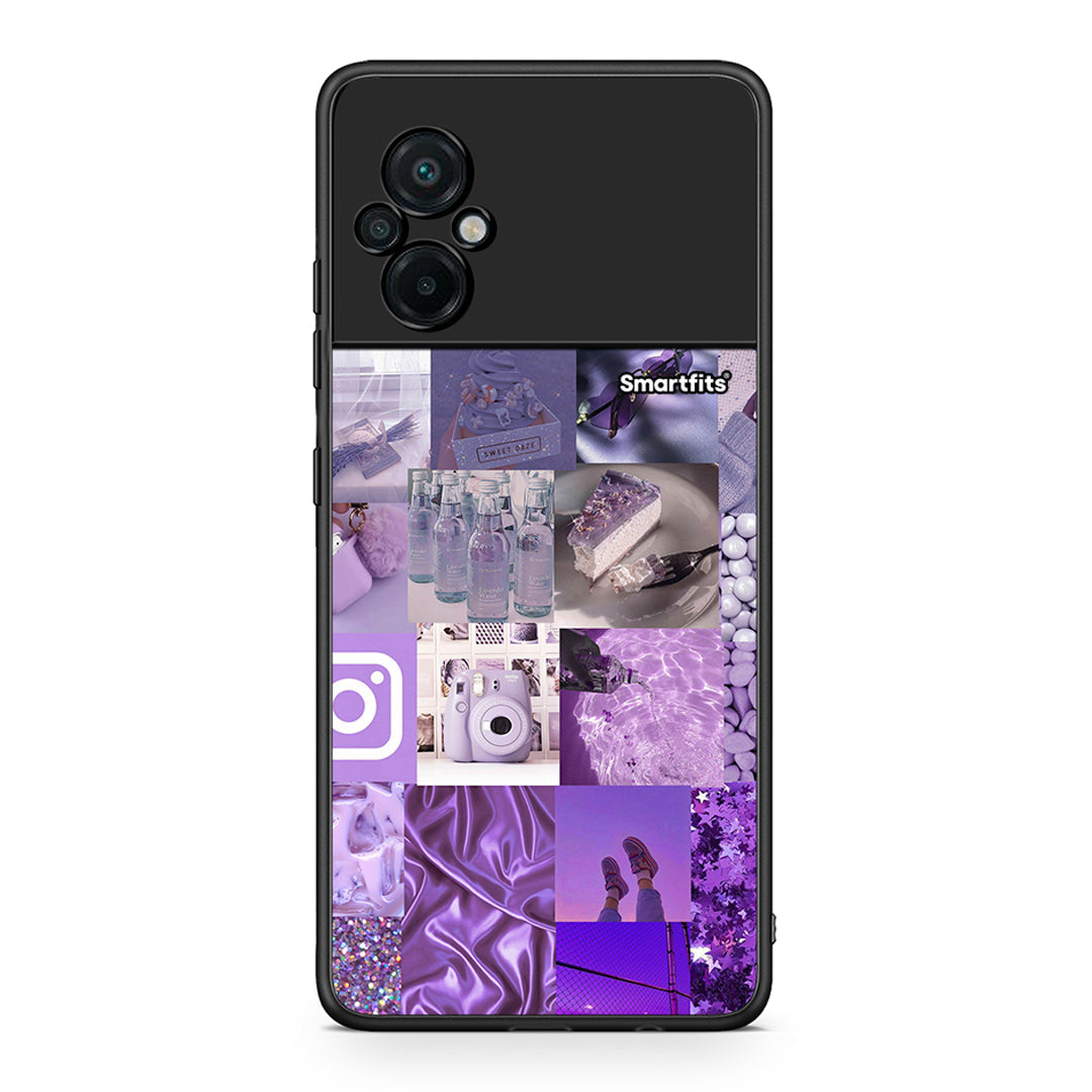 Xiaomi Poco M5 / Redmi Note 11E Purple Aesthetic Collage θήκη από τη Smartfits με σχέδιο στο πίσω μέρος και μαύρο περίβλημα | Smartphone case with colorful back and black bezels by Smartfits