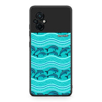 Thumbnail for Xiaomi Poco M5 / Redmi Note 11E Swimming Dolphins θήκη από τη Smartfits με σχέδιο στο πίσω μέρος και μαύρο περίβλημα | Smartphone case with colorful back and black bezels by Smartfits