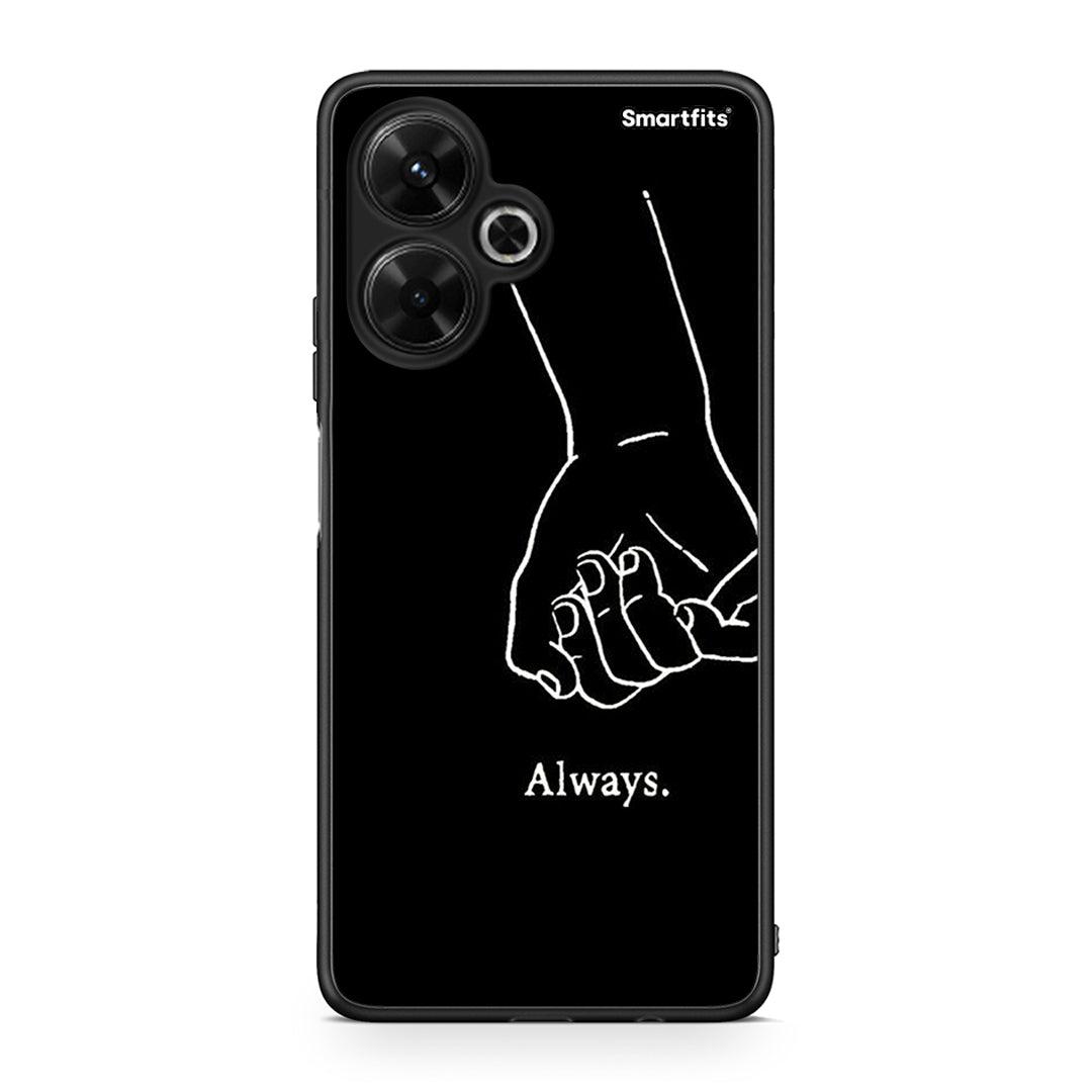 Xiaomi Poco M6 4G Always & Forever 1 Θήκη Αγίου Βαλεντίνου από τη Smartfits με σχέδιο στο πίσω μέρος και μαύρο περίβλημα | Smartphone case with colorful back and black bezels by Smartfits