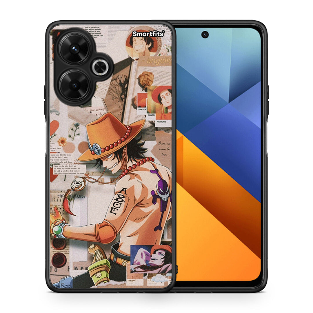 Θήκη Xiaomi Poco M6 4G Anime Collage από τη Smartfits με σχέδιο στο πίσω μέρος και μαύρο περίβλημα | Xiaomi Poco M6 4G Anime Collage case with colorful back and black bezels