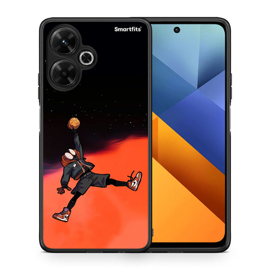 Θήκη Xiaomi Poco M6 4G Basketball Hero από τη Smartfits με σχέδιο στο πίσω μέρος και μαύρο περίβλημα | Xiaomi Poco M6 4G Basketball Hero case with colorful back and black bezels