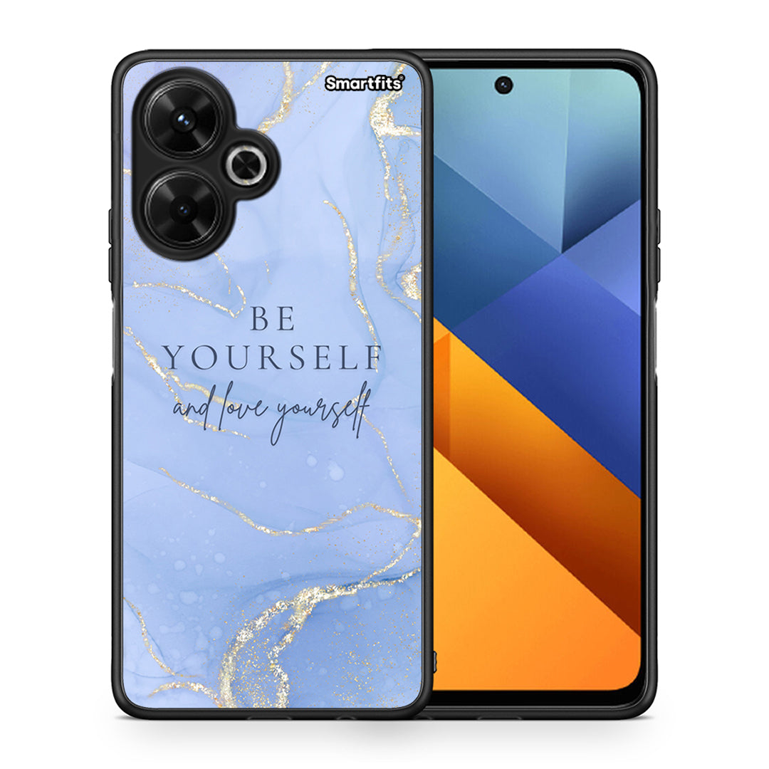 Θήκη Xiaomi Poco M6 4G Be Yourself από τη Smartfits με σχέδιο στο πίσω μέρος και μαύρο περίβλημα | Xiaomi Poco M6 4G Be Yourself case with colorful back and black bezels