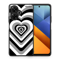 Thumbnail for Θήκη Xiaomi Poco M6 4G Black Hearts από τη Smartfits με σχέδιο στο πίσω μέρος και μαύρο περίβλημα | Xiaomi Poco M6 4G Black Hearts case with colorful back and black bezels