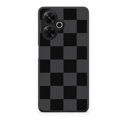 Θήκη Xiaomi Poco M6 4G Black and Charcoal Striped Checks από τη Smartfits με σχέδιο στο πίσω μέρος και μαύρο περίβλημα | Xiaomi Poco M6 4G Black and Charcoal Striped Checks case with colorful back and black bezels