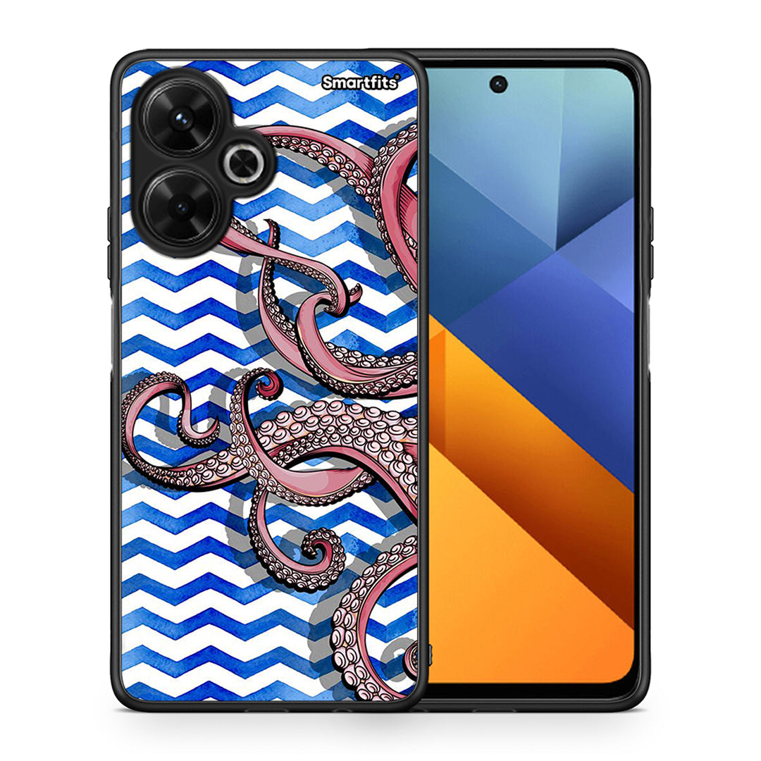 Θήκη Xiaomi Poco M6 4G Chevron Devilfish από τη Smartfits με σχέδιο στο πίσω μέρος και μαύρο περίβλημα | Xiaomi Poco M6 4G Chevron Devilfish case with colorful back and black bezels