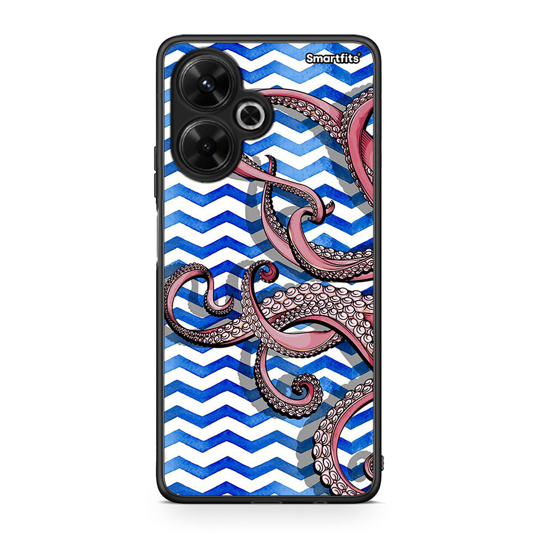 Xiaomi Poco M6 4G Chevron Devilfish θήκη από τη Smartfits με σχέδιο στο πίσω μέρος και μαύρο περίβλημα | Smartphone case with colorful back and black bezels by Smartfits