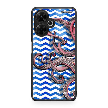 Xiaomi Poco M6 4G Chevron Devilfish θήκη από τη Smartfits με σχέδιο στο πίσω μέρος και μαύρο περίβλημα | Smartphone case with colorful back and black bezels by Smartfits
