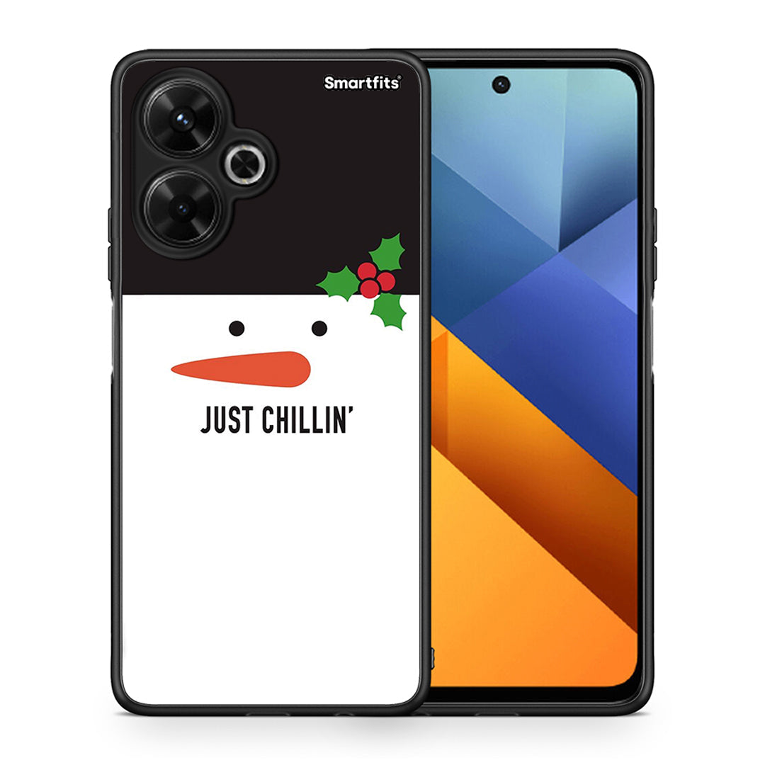 Θήκη Xiaomi Poco M6 4G Christmas Chillin από τη Smartfits με σχέδιο στο πίσω μέρος και μαύρο περίβλημα | Xiaomi Poco M6 4G Christmas Chillin case with colorful back and black bezels