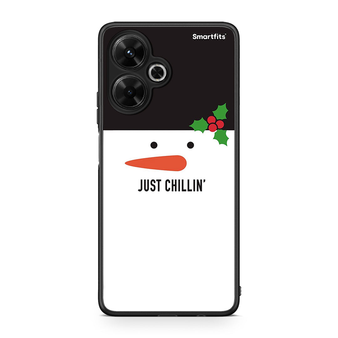 Xiaomi Poco M6 4G Christmas Chillin θήκη από τη Smartfits με σχέδιο στο πίσω μέρος και μαύρο περίβλημα | Smartphone case with colorful back and black bezels by Smartfits