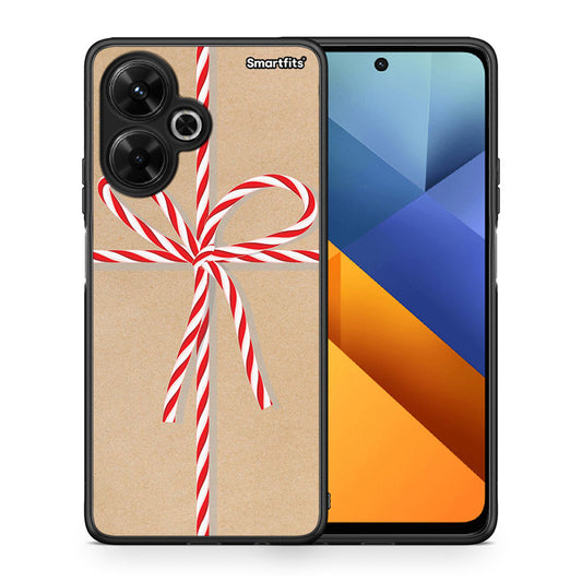 Θήκη Xiaomi Poco M6 4G Christmas Gift από τη Smartfits με σχέδιο στο πίσω μέρος και μαύρο περίβλημα | Xiaomi Poco M6 4G Christmas Gift case with colorful back and black bezels