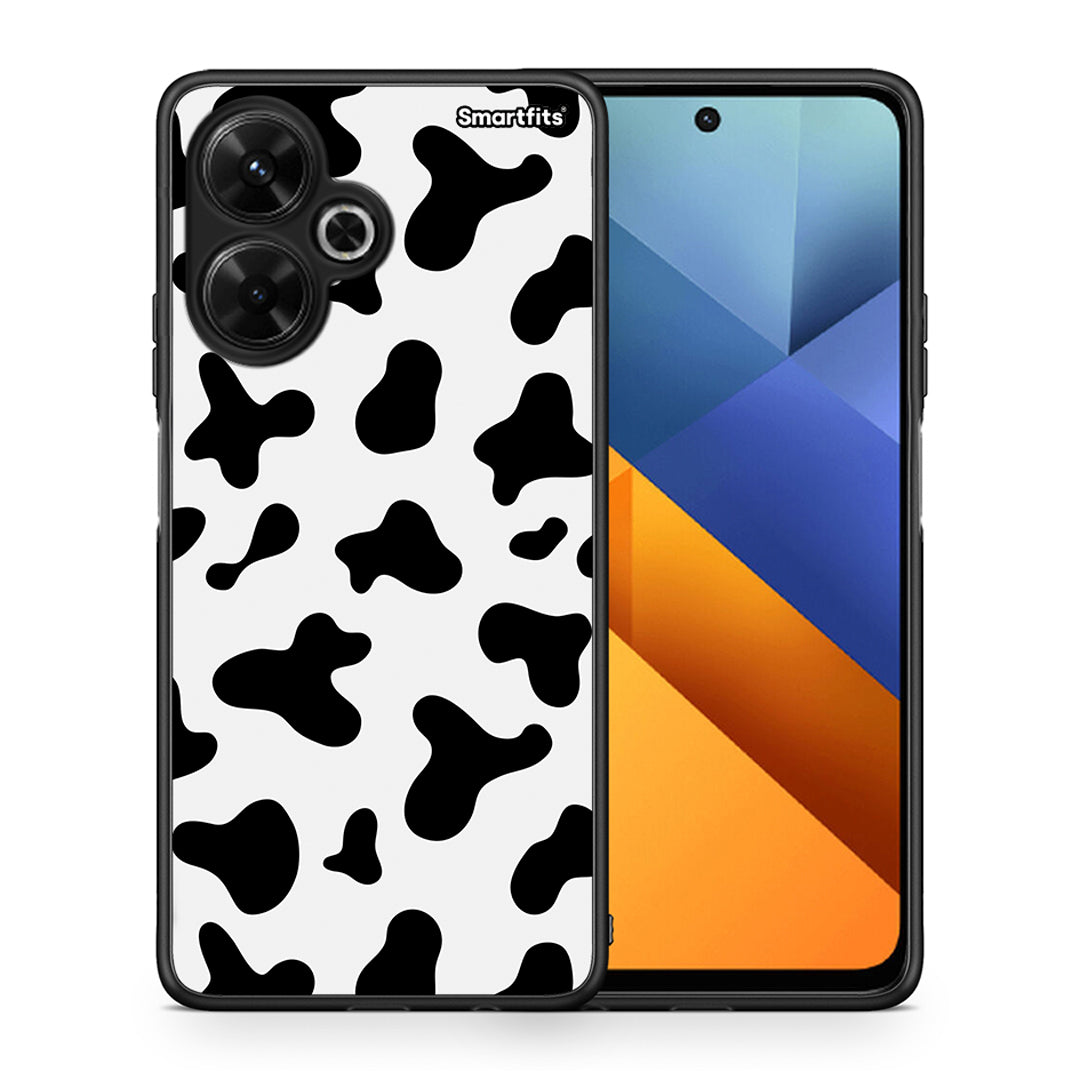 Θήκη Xiaomi Poco M6 4G Cow Print από τη Smartfits με σχέδιο στο πίσω μέρος και μαύρο περίβλημα | Xiaomi Poco M6 4G Cow Print case with colorful back and black bezels