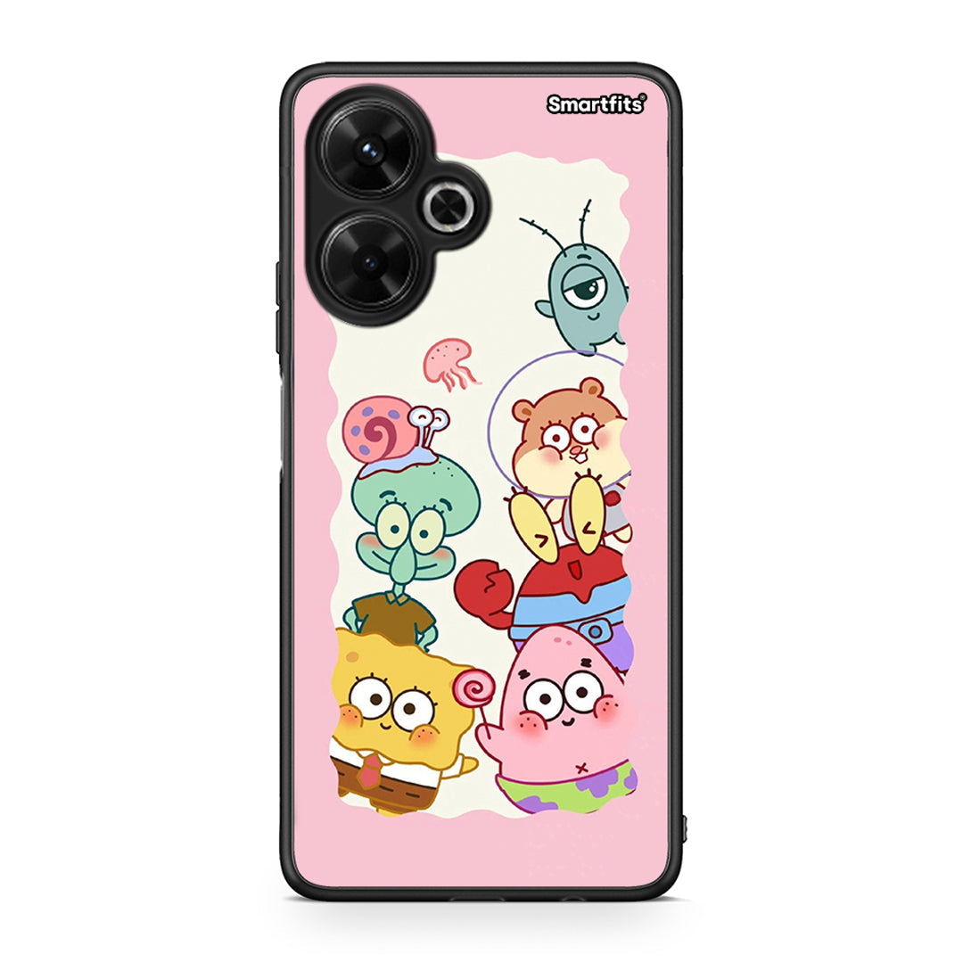 Xiaomi Poco M6 4G Cute Companion θήκη από τη Smartfits με σχέδιο στο πίσω μέρος και μαύρο περίβλημα | Smartphone case with colorful back and black bezels by Smartfits