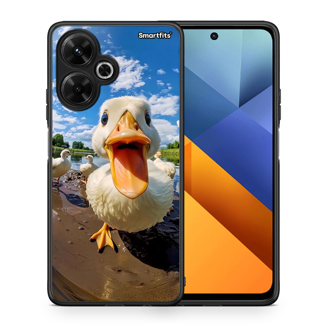 Θήκη Xiaomi Poco M6 4G Duck Face από τη Smartfits με σχέδιο στο πίσω μέρος και μαύρο περίβλημα | Xiaomi Poco M6 4G Duck Face case with colorful back and black bezels