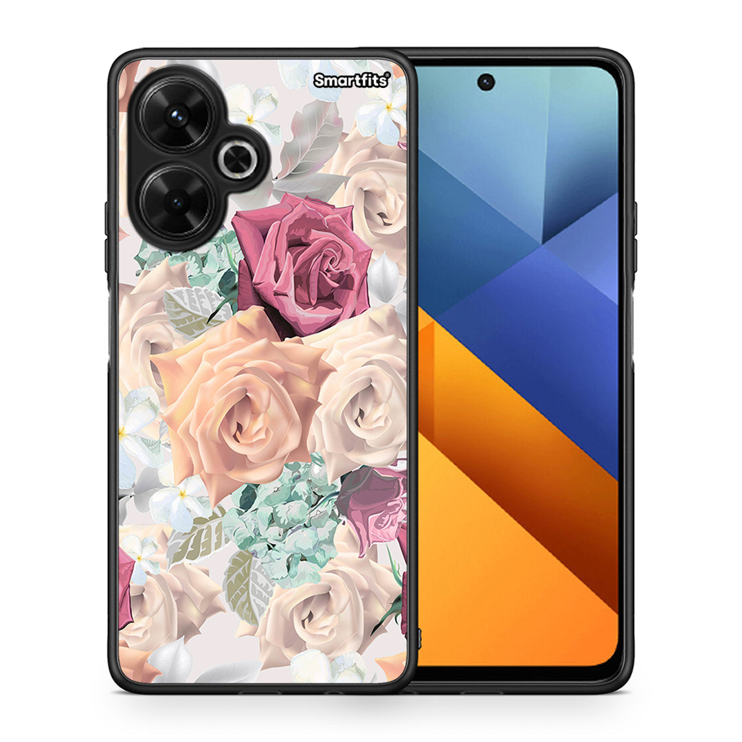 Θήκη Xiaomi Poco M6 4G Bouquet Floral από τη Smartfits με σχέδιο στο πίσω μέρος και μαύρο περίβλημα | Xiaomi Poco M6 4G Bouquet Floral case with colorful back and black bezels