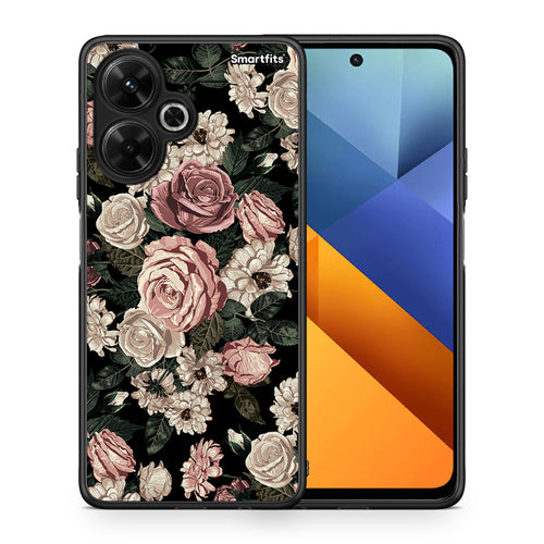 Θήκη Xiaomi Poco M6 4G Wild Roses Flower από τη Smartfits με σχέδιο στο πίσω μέρος και μαύρο περίβλημα | Xiaomi Poco M6 4G Wild Roses Flower case with colorful back and black bezels