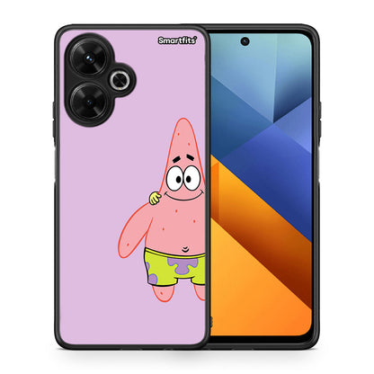 Θήκη Xiaomi Poco M6 4G Friends Patrick από τη Smartfits με σχέδιο στο πίσω μέρος και μαύρο περίβλημα | Xiaomi Poco M6 4G Friends Patrick case with colorful back and black bezels