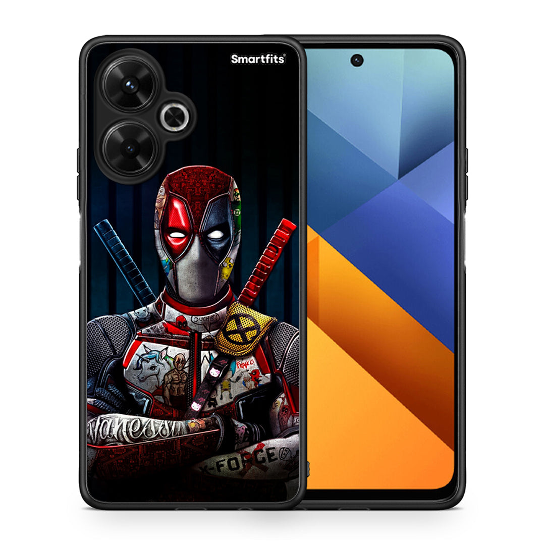 Θήκη Xiaomi Poco M6 4G Funny Guy από τη Smartfits με σχέδιο στο πίσω μέρος και μαύρο περίβλημα | Xiaomi Poco M6 4G Funny Guy case with colorful back and black bezels