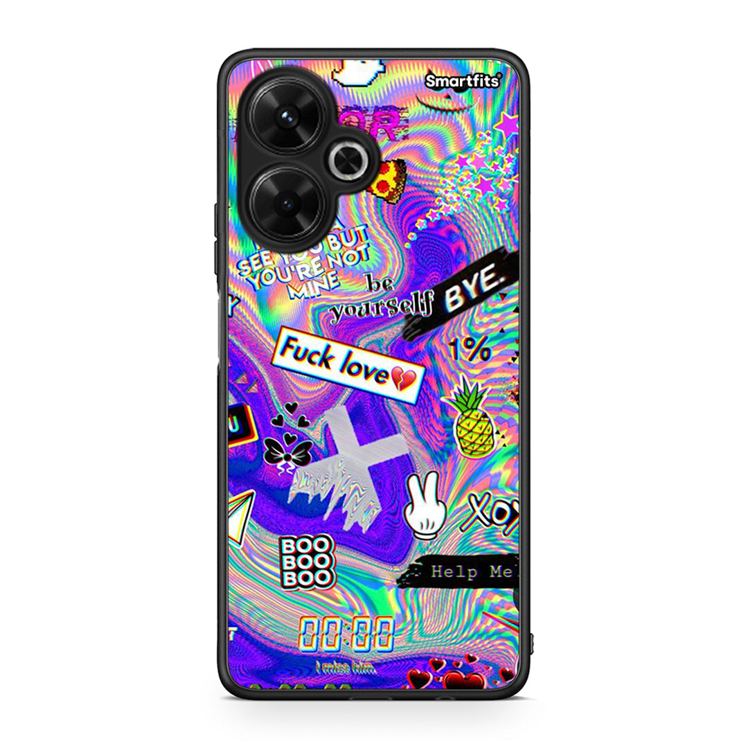 Xiaomi Poco M6 4G Game Over θήκη από τη Smartfits με σχέδιο στο πίσω μέρος και μαύρο περίβλημα | Smartphone case with colorful back and black bezels by Smartfits