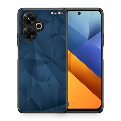 Θήκη Xiaomi Poco M6 4G Blue Abstract Geometric από τη Smartfits με σχέδιο στο πίσω μέρος και μαύρο περίβλημα | Xiaomi Poco M6 4G Blue Abstract Geometric case with colorful back and black bezels