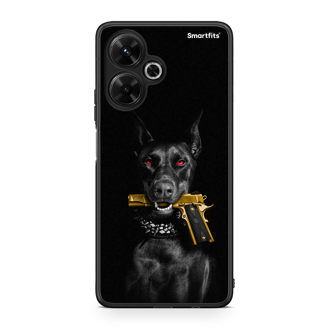 Xiaomi Poco M6 4G Golden Gun Θήκη Αγίου Βαλεντίνου από τη Smartfits με σχέδιο στο πίσω μέρος και μαύρο περίβλημα | Smartphone case with colorful back and black bezels by Smartfits