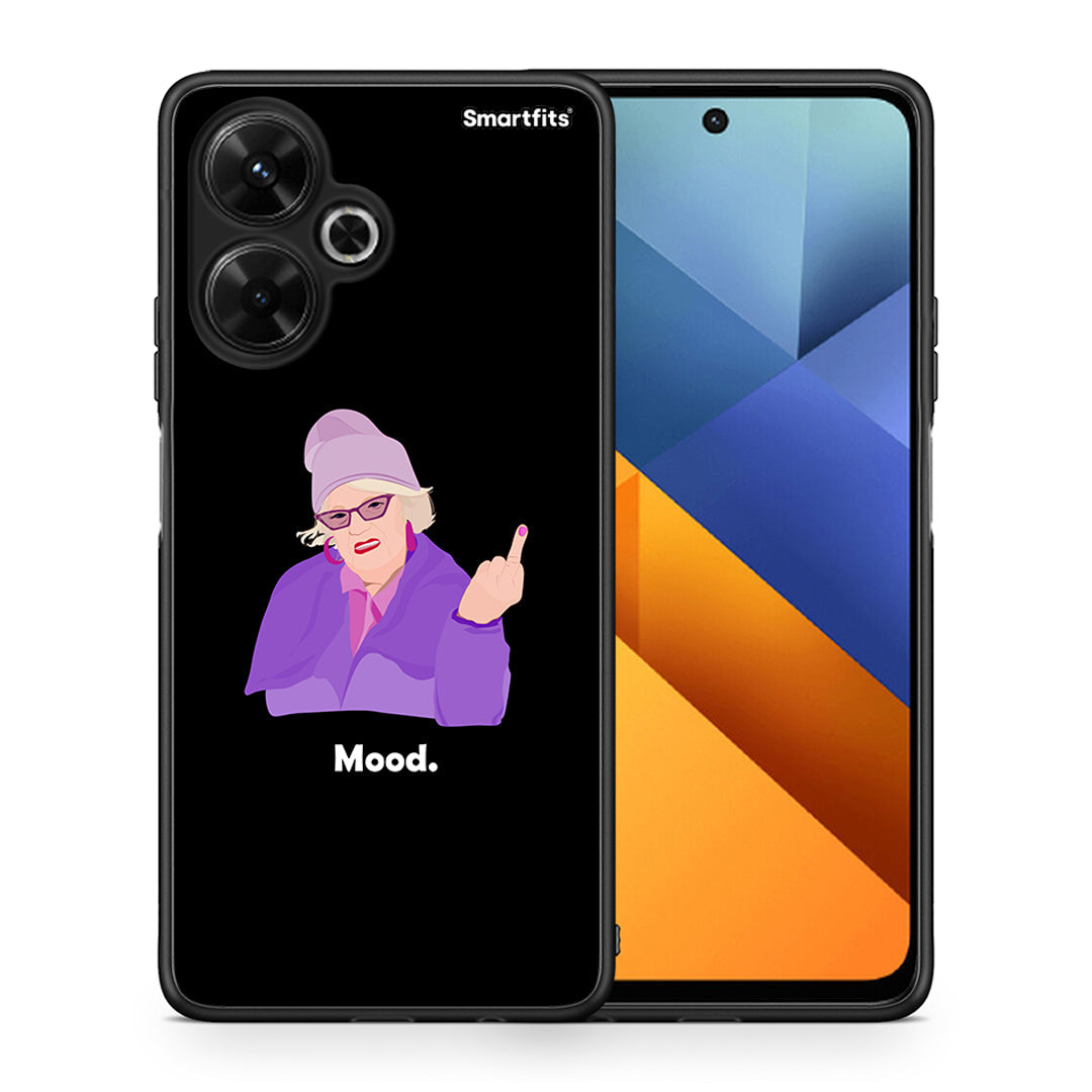 Θήκη Xiaomi Poco M6 4G Grandma Mood Black από τη Smartfits με σχέδιο στο πίσω μέρος και μαύρο περίβλημα | Xiaomi Poco M6 4G Grandma Mood Black case with colorful back and black bezels