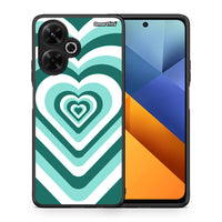 Thumbnail for Θήκη Xiaomi Poco M6 4G Green Hearts από τη Smartfits με σχέδιο στο πίσω μέρος και μαύρο περίβλημα | Xiaomi Poco M6 4G Green Hearts case with colorful back and black bezels