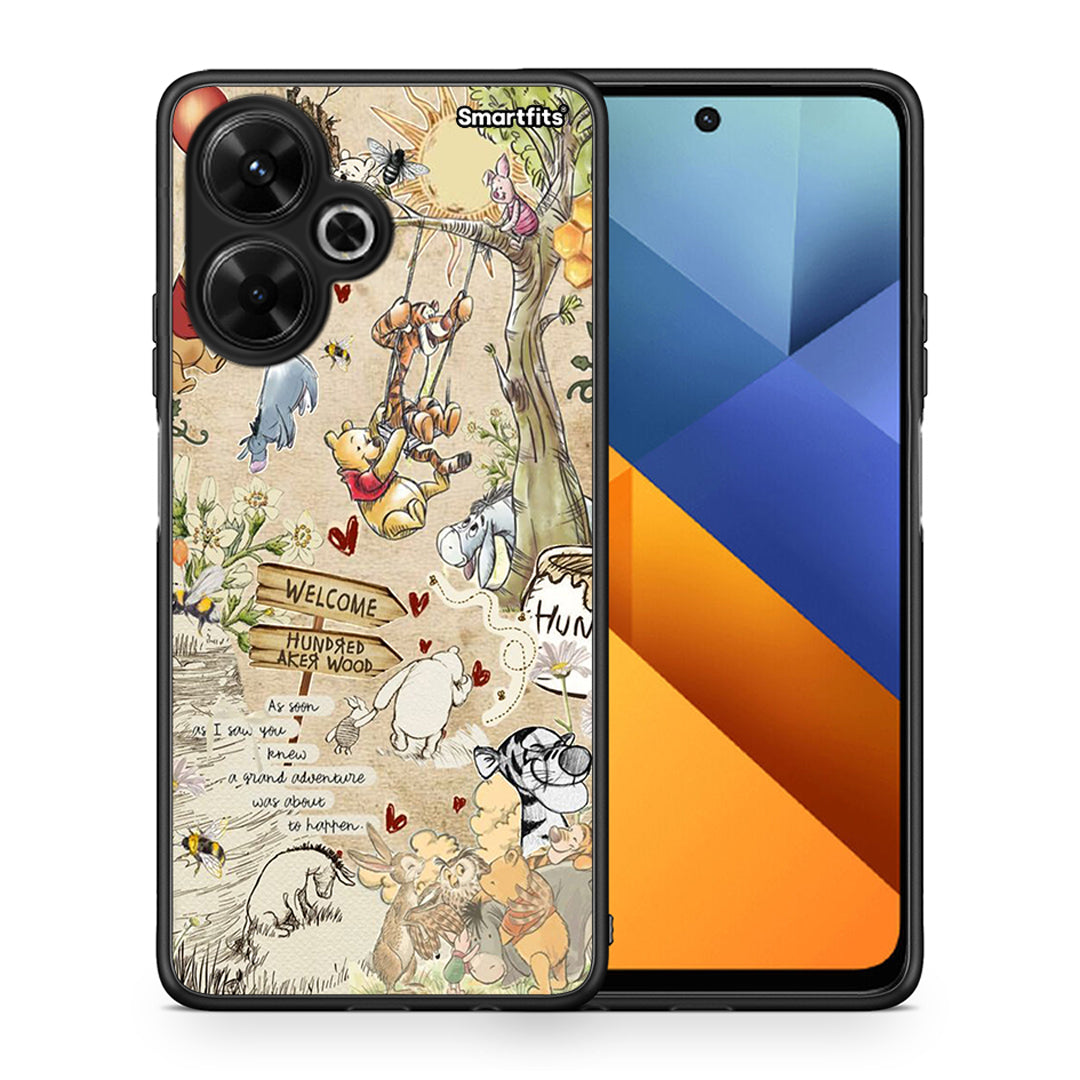 Θήκη Xiaomi Poco M6 4G Happy Friends από τη Smartfits με σχέδιο στο πίσω μέρος και μαύρο περίβλημα | Xiaomi Poco M6 4G Happy Friends case with colorful back and black bezels