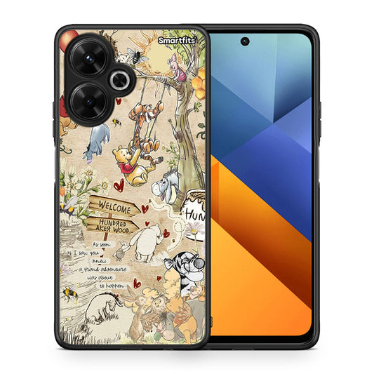 Θήκη Xiaomi Poco M6 4G Happy Friends από τη Smartfits με σχέδιο στο πίσω μέρος και μαύρο περίβλημα | Xiaomi Poco M6 4G Happy Friends case with colorful back and black bezels