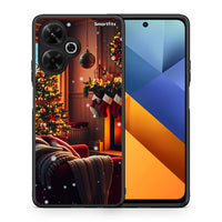 Thumbnail for Θήκη Xiaomi Poco M6 4G Home For Christmas από τη Smartfits με σχέδιο στο πίσω μέρος και μαύρο περίβλημα | Xiaomi Poco M6 4G Home For Christmas case with colorful back and black bezels