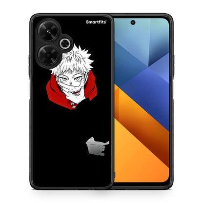 Θήκη Xiaomi Poco M6 4G Itadori Anime από τη Smartfits με σχέδιο στο πίσω μέρος και μαύρο περίβλημα | Xiaomi Poco M6 4G Itadori Anime case with colorful back and black bezels
